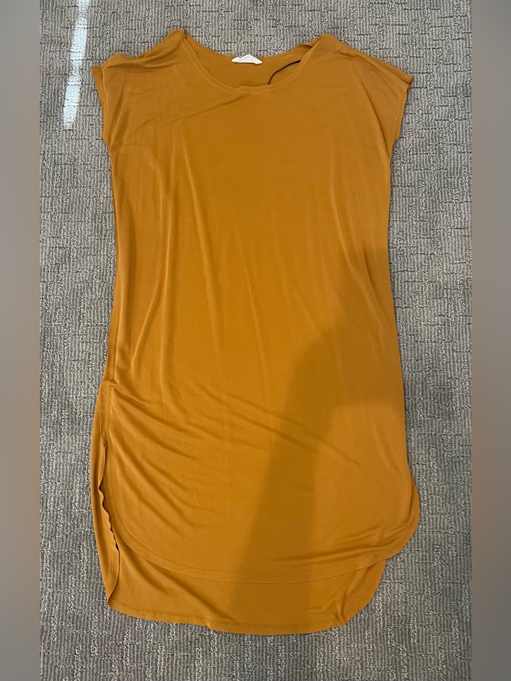 Double Zero Mustard Cap Sleeve Midi Dress